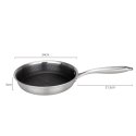 PATELNIA STALOWA 24cm Z POWŁOKĄ PLASTER MIODU E-7547