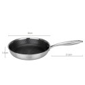 PATELNIA STALOWA 26cm Z POWŁOKĄ PLASTER MIODU E-7548