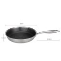 PATELNIA STALOWA 28cm Z POWŁOKĄ PLASTER MIODU E-7549